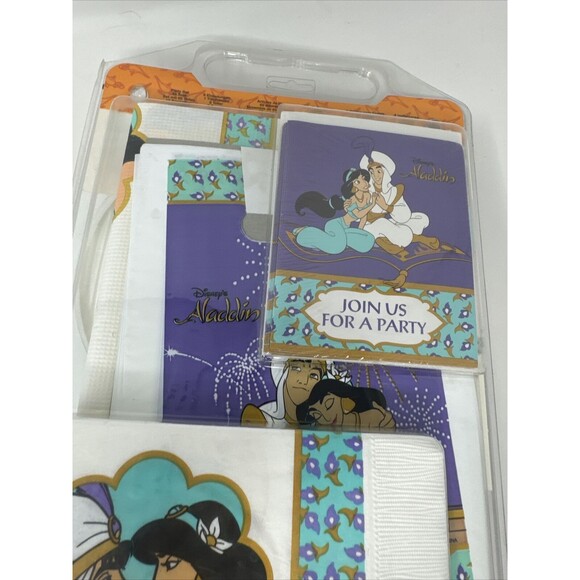 Vintage Party Pac 65 pieces Disney's Aladdin Birthday Set for 8 Invitations Hats - Picture 8 of 9